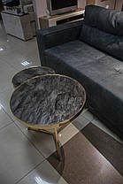 Журнальний столик DELIA II мармур/золотий (к-кт) д.45, 59, фото 4