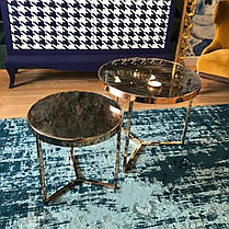 Журнальний столик DELIA II мармур/золотий (к-кт) д.45, 59, фото 5