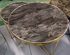 Журнальний столик DELIA II мармур/золотий (к-кт) д.45, 59, фото 3