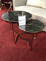Журнальний столик DELIA II мармур/золотий (к-кт) д.45, 59, фото 2