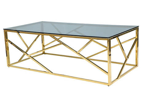 Журнальний столик ESCADA A скло димчасте/золоте 120X60, фото 1