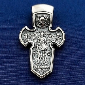 Срібний Хрест Розп'яття - чоловічий хрестик Архангел Михайло - срібло 925 проби (9,85г)