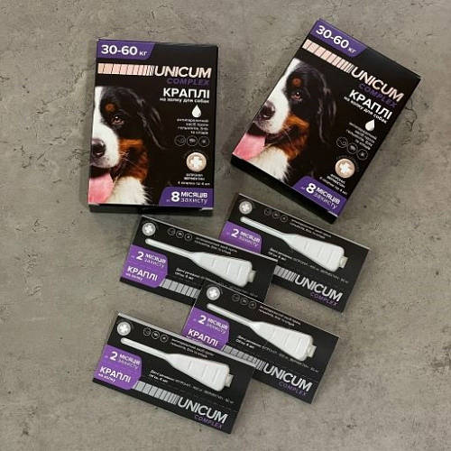 Купить Капли от блох, клещей и гельминтов для собак 30-60кг UNICUM ...