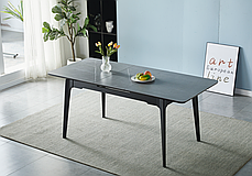 Стіл BERLIN CERAMIC 140(180)*80 сірий мат/чорний каркас, фото 4