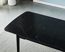 Стіл BERLIN CERAMIC 140(180)*80 чорний мат/чорний каркас, фото 3