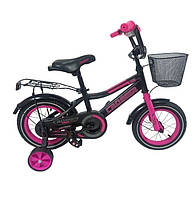 Велосипед детский двухколесный 12 дюймов Rocky Crosser-13, черно-розовый
