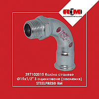 Колено стальное Ø15 х 1/2 Н 90° оцинкованное (отопление) STEELPRES RM (397102015)