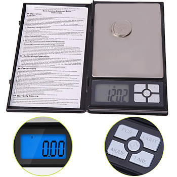Ваги ювелірні NOTEBOOK SERIES, до 500г / Електронні високоточні ваги / Кишенькові ваги з підсвічуванням