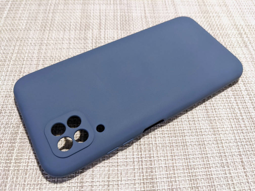 

Силиконовый чехол для Huawei P40 lite Синий микрофибра soft touch