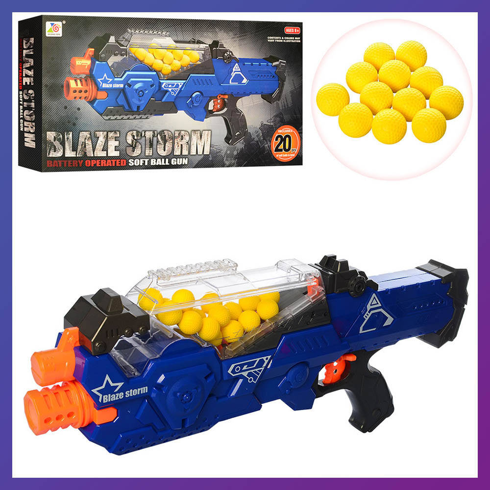 

Игрушечное оружие Blaze Storm автомат с мягкими шариками на батарейках ZC7109, Синий