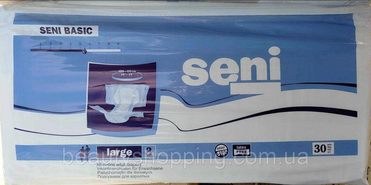 Seni Basic Large 3 підгузки для дорослих 5 крапель 30 штук