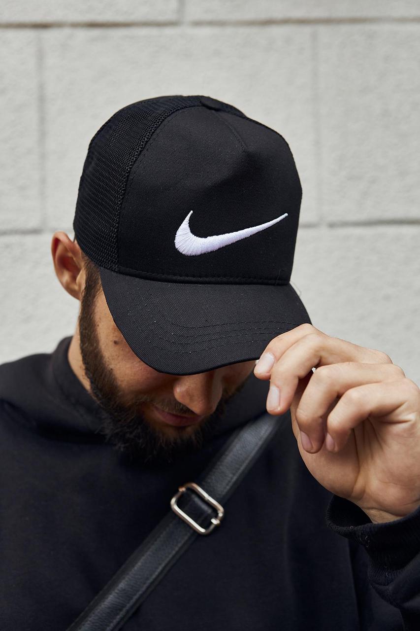 Купити Чоловіча кепка Nike чорна, бейсболка із сіткою найк, на літо ...