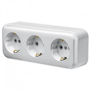 Розетка Marshel MAGLEV (МАГЛІВ) накладна 3-чна із заземленням RO16-251, фото 1