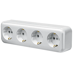 Розетка Marshel MAGLEV (МАГЛІВ) накладна 4-на із заземленням RO16-253, фото 1