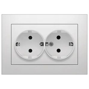 Розетка Marshel Ideal 2-яка із заземленням біла RS16-480-W, фото 1