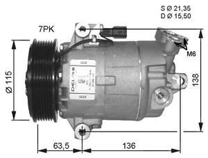 Компресор кондиціонера 2.0 DCI DELPHI OPEL VIVARO 00-14 (ОПЕЛЬ ВІВАРО) 8200669284