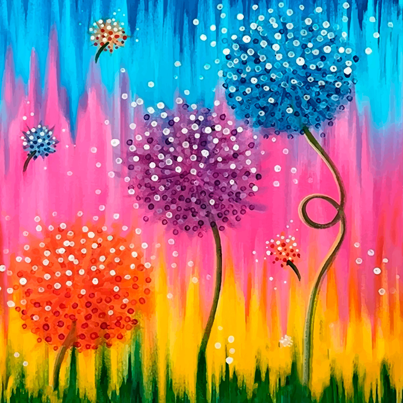 Алмазна мозаїка SANTI Чарівні кульбаби 30*30см на підрамнику 954313, фото 1