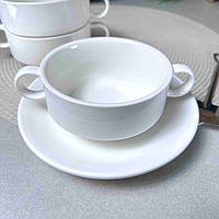 Набір білих бульйонниць з блюдцями 250 мл 6 шт ARDESTO Imola