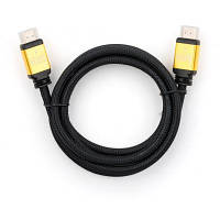 Кабель мультімедійний HDMI to HDMI 1.5m, V2.0 metal Vinga (VCPDCHDMI2VMM1.5BK), 2160p to 4K 60fps
