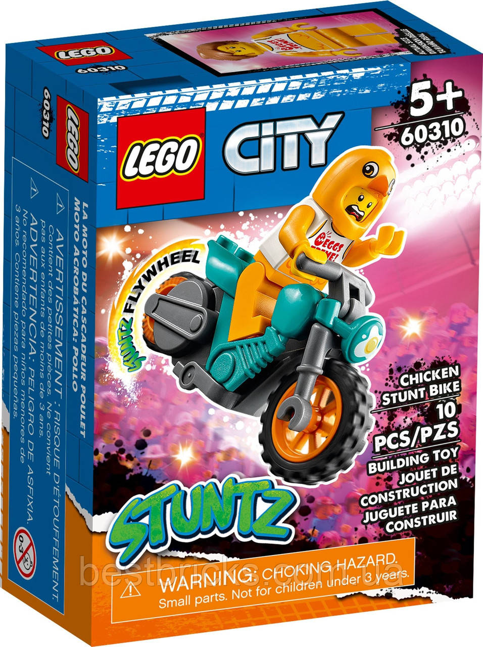 Lego City Трюковий мотоцикл із курчатою 60310