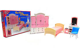 Дитяча іграшкова меблі Глорія Gloria для ляльок Барбі Гардероб і спальня 24014. Облаштуйте ляльковий будиночок