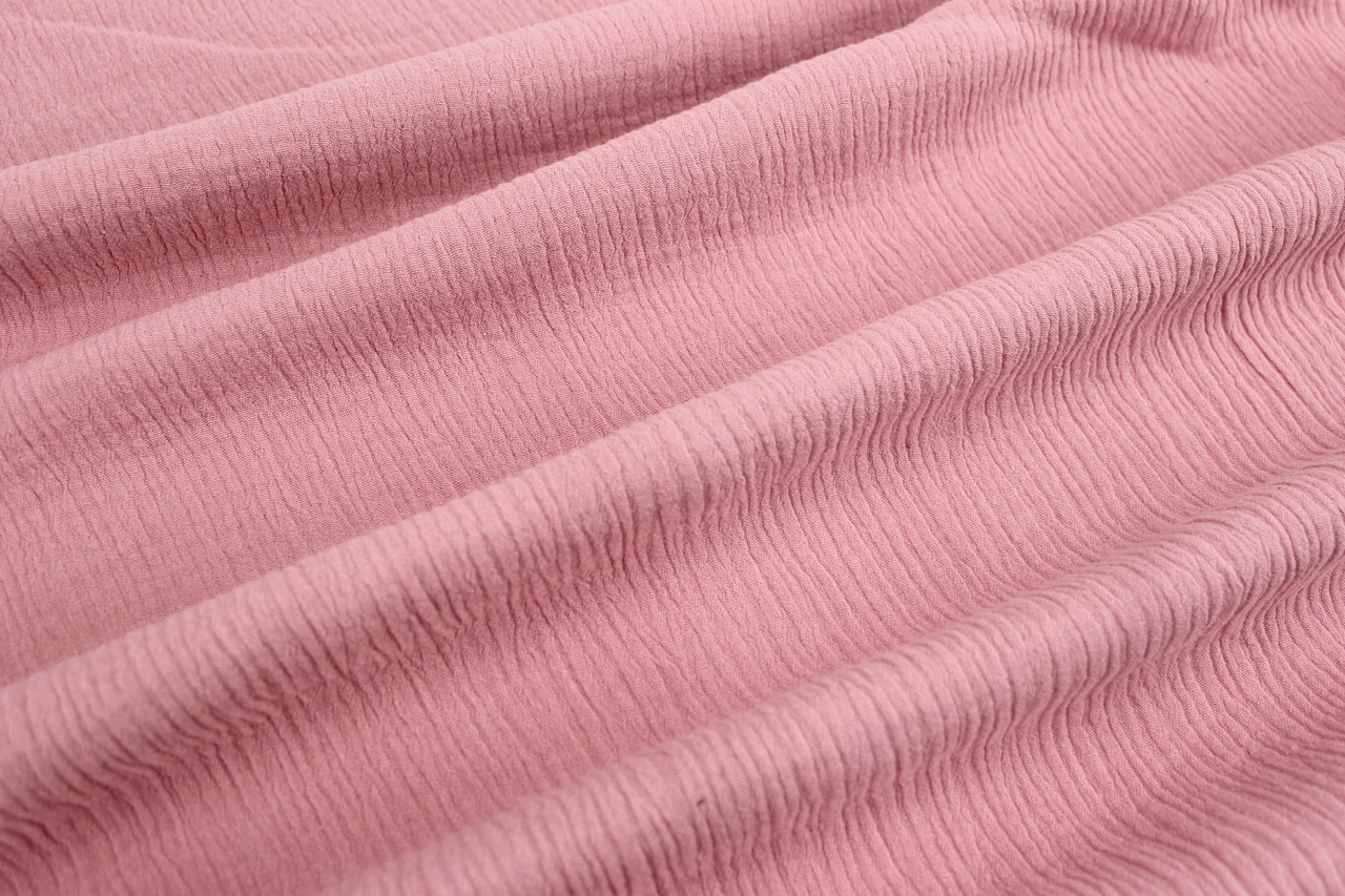 Муслін однотонний двошаровий жатий, колір чайної троянди, ширина 120 см № МЖ-3-79, фото 1