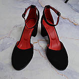 Шкіряні босоніжки широкому каблуку., фото 5