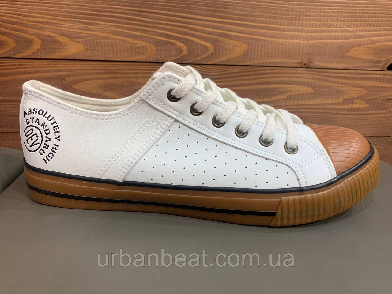 Чоловічі кеди Devergo White/Brown Оригінал