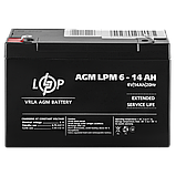 Акумулятор AGM LPM 6V - 14 Ah, фото 3