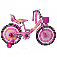 Велосипед дитячий двоколісний 20 дюймів Azimut Girls, рожевий