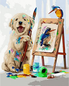 Картина за номерами Собака — художник 40 х 50 см