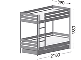 Ліжко двоярусне Дует. ТМ Естелла 90х190, Щит бука, фото 7