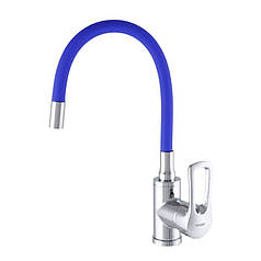 Гнучкий кухонний змішувач Zerix SAR 181, хром, синій