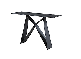 Консоль Бруно, білий мармур + Чорний (кераміка/скло + метал)  Vetro Mebel