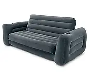Надувний диван-трансформер велюр (203-224-66 см.) Intex 66552 Сірий, фото 3