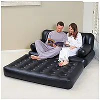 Надувной диван со спинкой Bestway (насос 220V, 188-152-64 см.) BW 75056 Черный