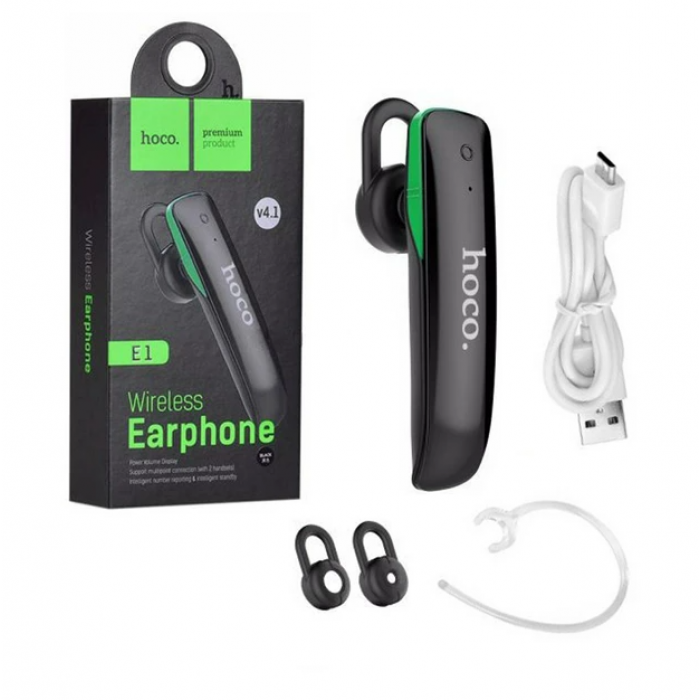 Бездротова гарнітура Hoco E1 wireless Bluetooth Earphone Чорна, фото 1