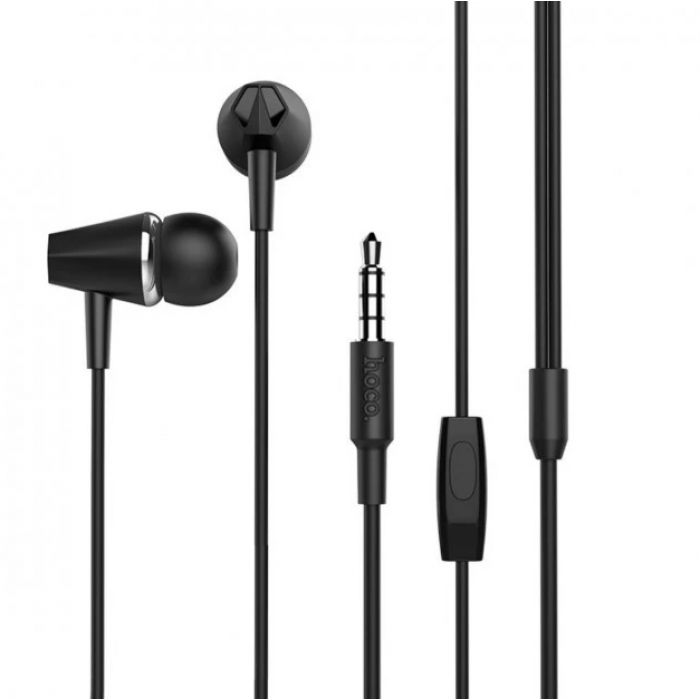 Дротові навушники вакуумні 3.5mm HOCO M34 Honor music з мікрофоном 1.2m Чорні