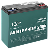 Тяговий свинцево-кислотний акумулятор LP 6-DZM-20 Ah, фото 4
