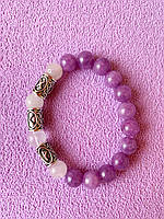 Браслет -амулет из кунцита с рунической формулой "Пламя Любви"