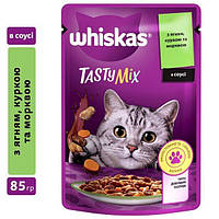 Влажный корм для котов Whiskas TastyMix ягненок, курица, морковка 85г