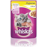 Влажный корм для котят Whiskas с курицей в желе 85г