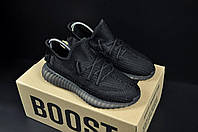 Женские кроссовки Adidas Yeezy Boost 350 All Black Обувь Адидас Изи Буст 350 черные текстиль легкие для спорта