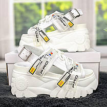 Босоніжки жіночі Girnaive спортивні білі на високій платформі 2822-2, фото 4