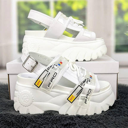 Босоніжки жіночі Girnaive спортивні білі на високій платформі 2822-2, фото 1