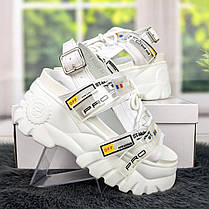 Босоніжки жіночі Girnaive спортивні білі на високій платформі 2822-2, фото 5