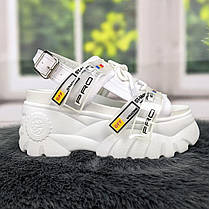 Босоніжки жіночі Girnaive спортивні білі на високій платформі 2822-2, фото 3