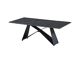 Журнальний стіл Бруно,неро маркіна + Чорний (кераміка/скло + метал) Vetro Mebel