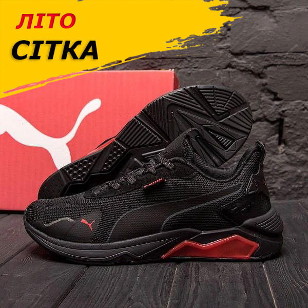 Літні чоловічі кросівки сітка чорні спортивні на літо *2169-1*, фото 1