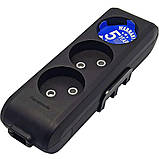 Електрична колодка 3 розетки Panasonic X-tendia без заземлення чорна, фото 3